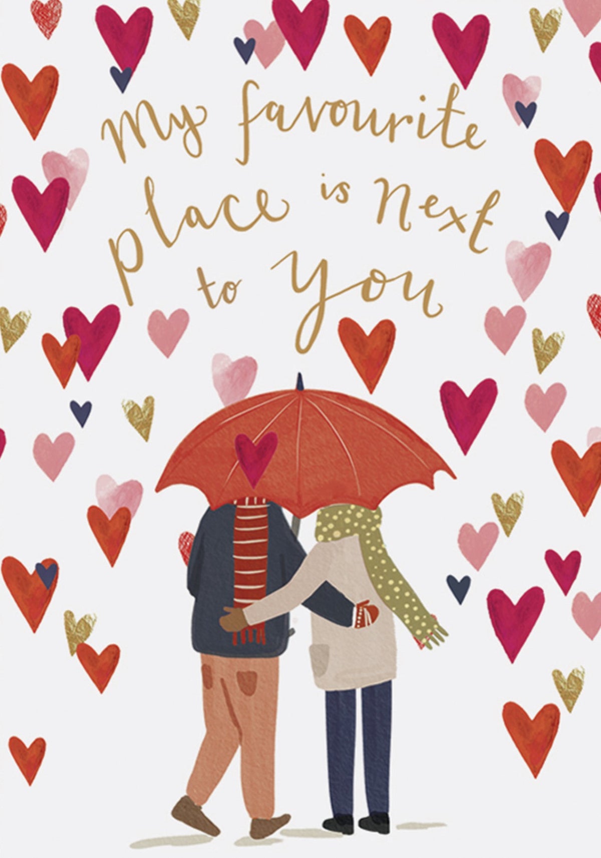 Favourite Place Umbrella Hug Valentine&#39;s Day Card by penny black