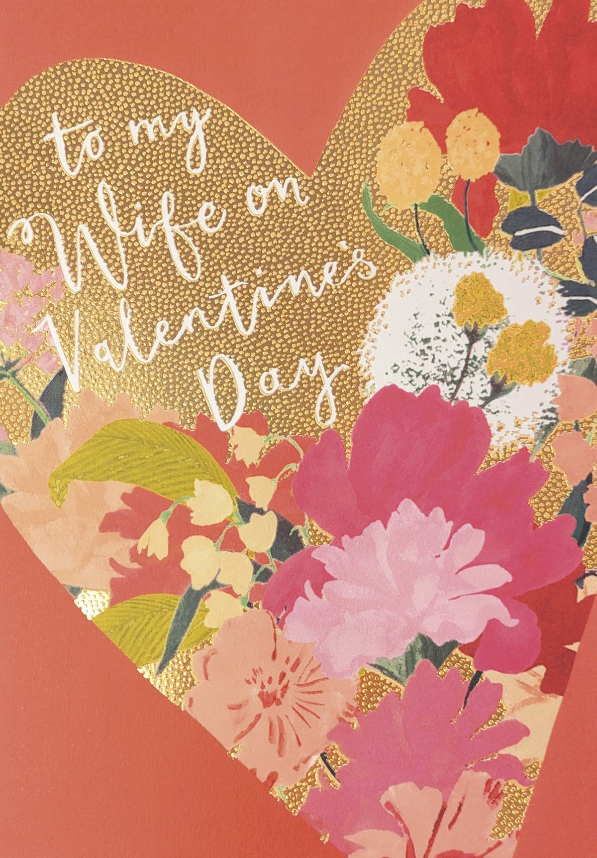 Wife Gold Floral Heart Valentine&#39;s Day Card by penny black