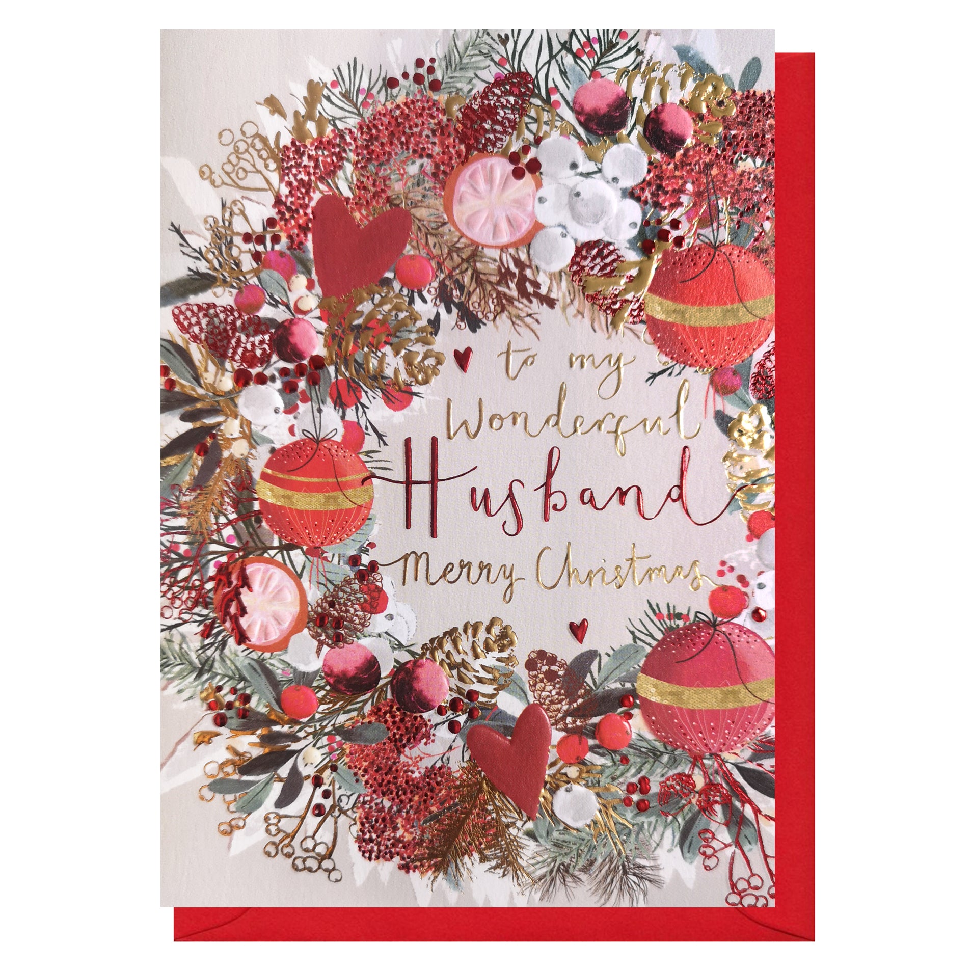 Husband Decadent Wreath Christmas Card by penny black