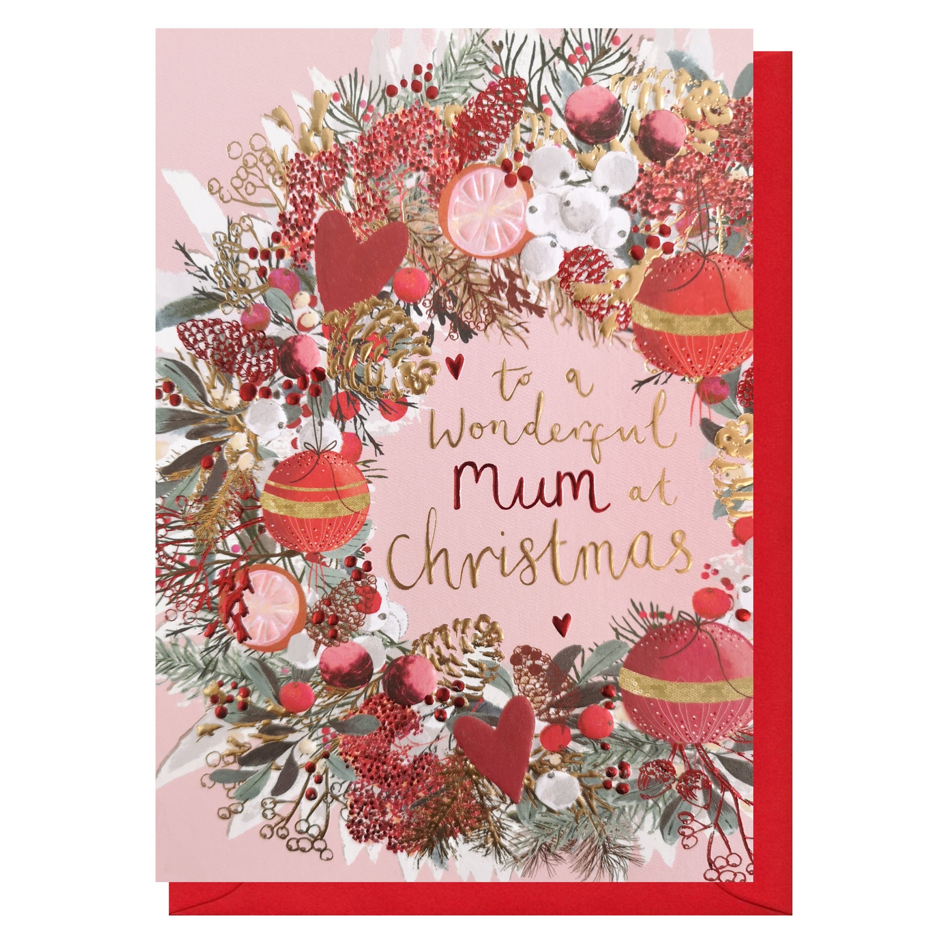 Mum Decadent Wreath Christmas Card by penny black