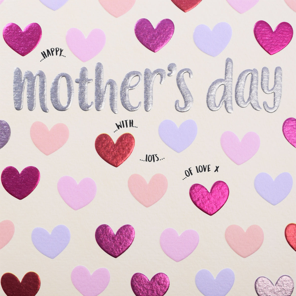 Foil Hearts With Lots Of Love Happy Mother&#39;s Day Card by Penny Black