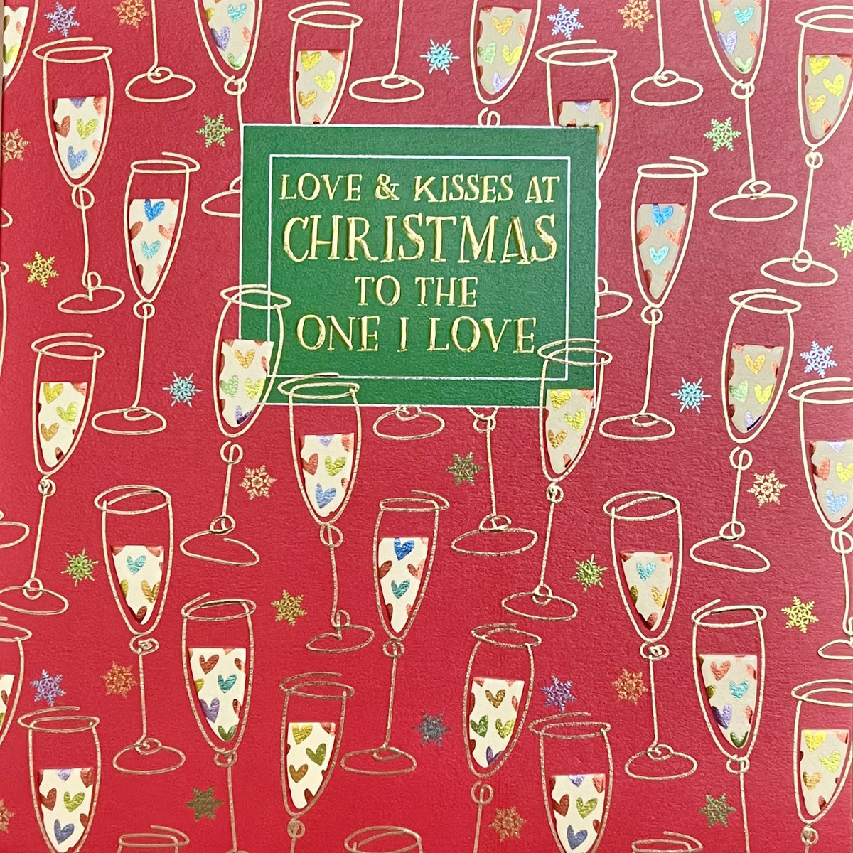 Love &amp; Kisses One I Love Twinkly Fizz Christmas Card by penny black