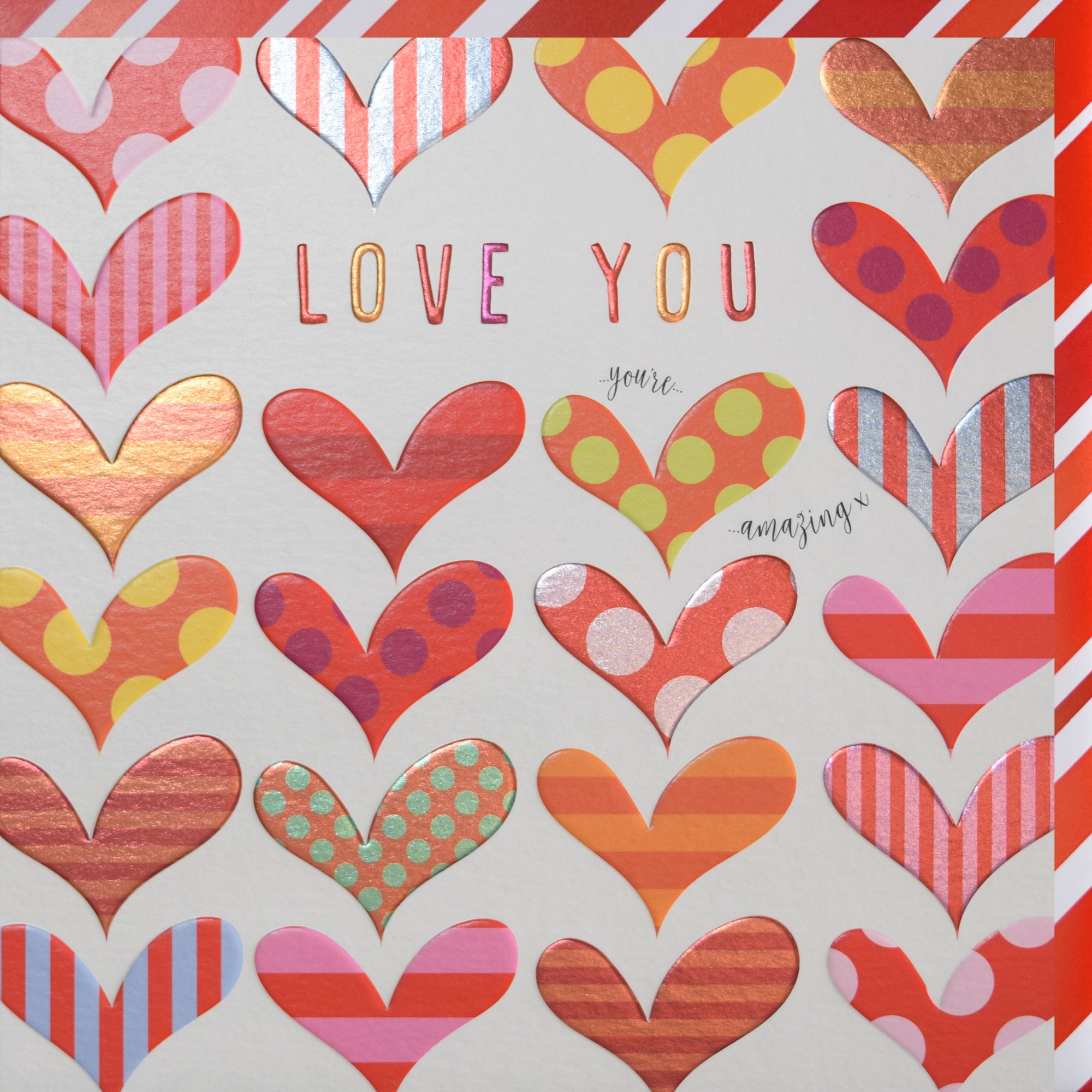 Love You Hearts Metallic Valentine's Day Card by penny black