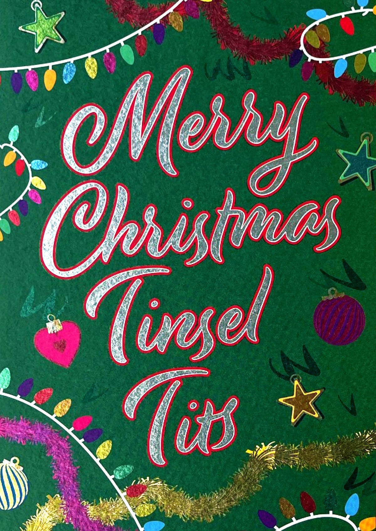 Tinsel Tits Funny Christmas Card