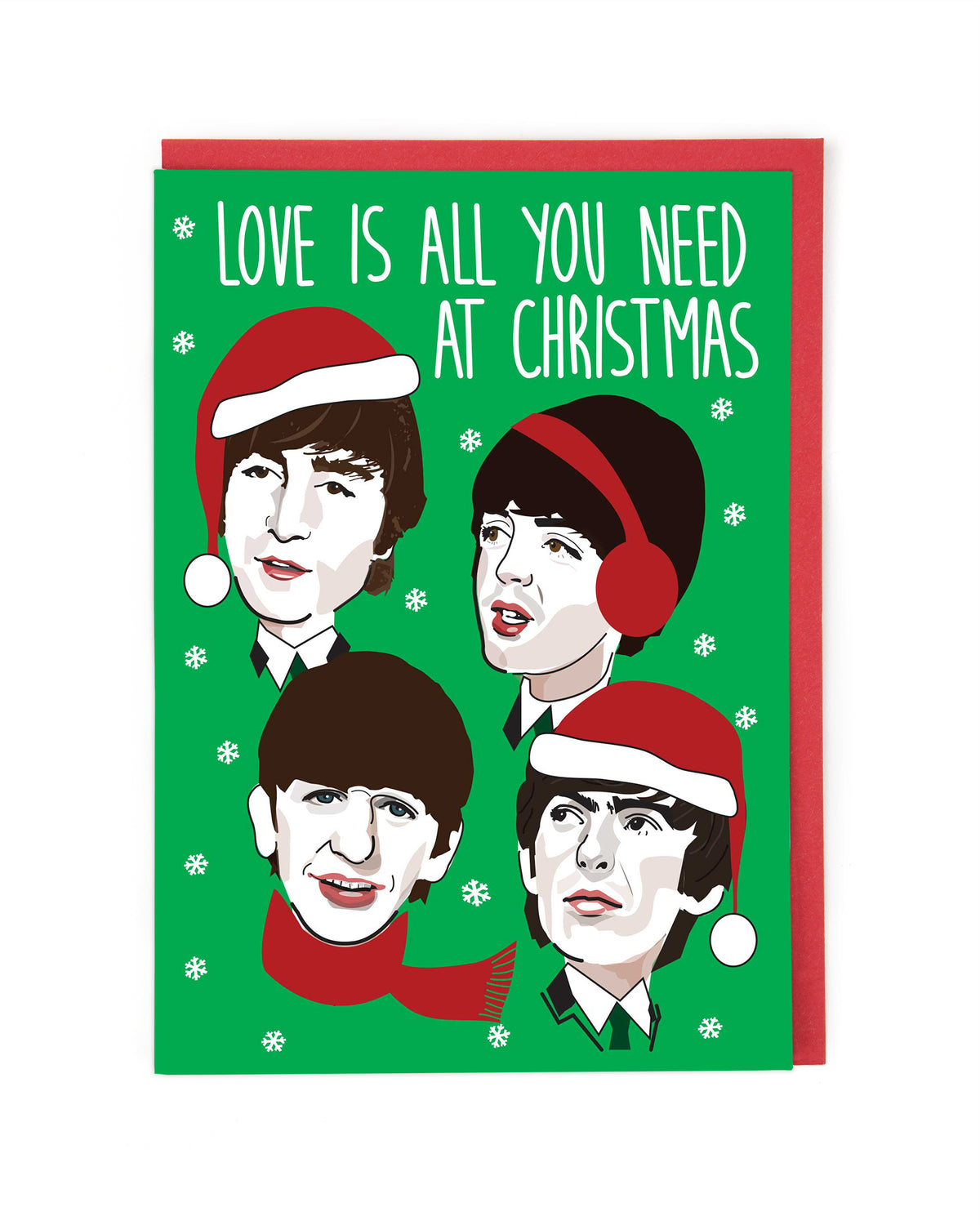 Love Is All You Need Beatles Christmas Card by penny black