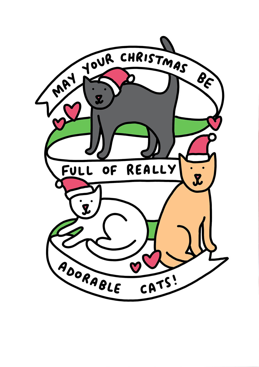 Adorable Cats Funny Christmas Card by penny black