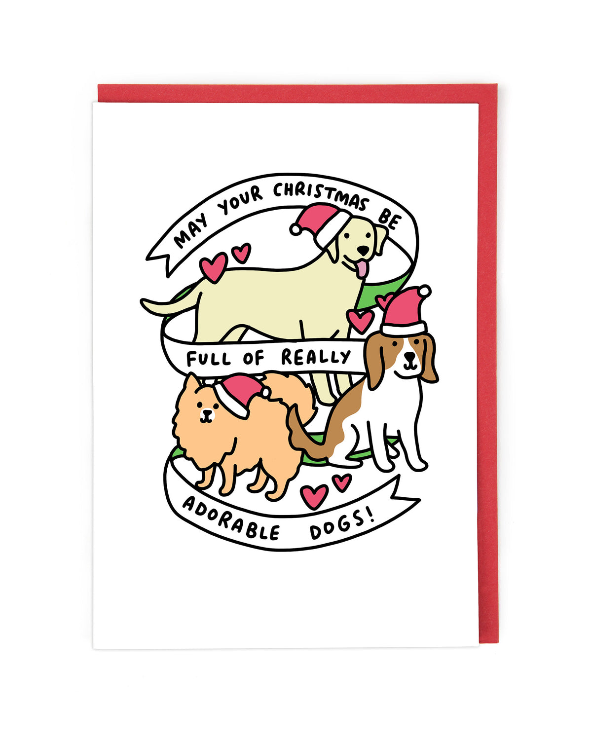 Adorable Dogs Funny Christmas Card by penny black