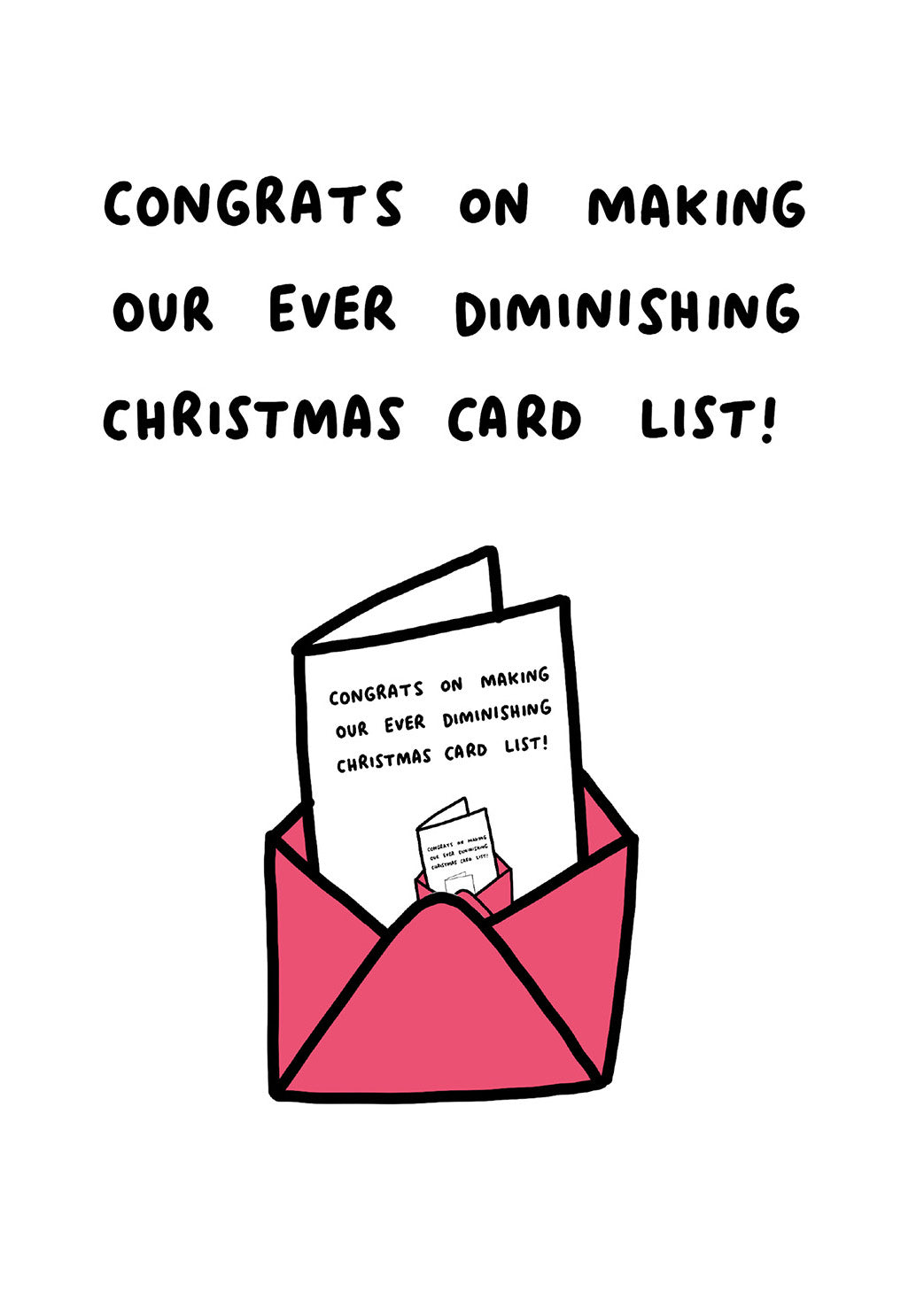 Diminishing Card List Funny Christmas Card by penny black