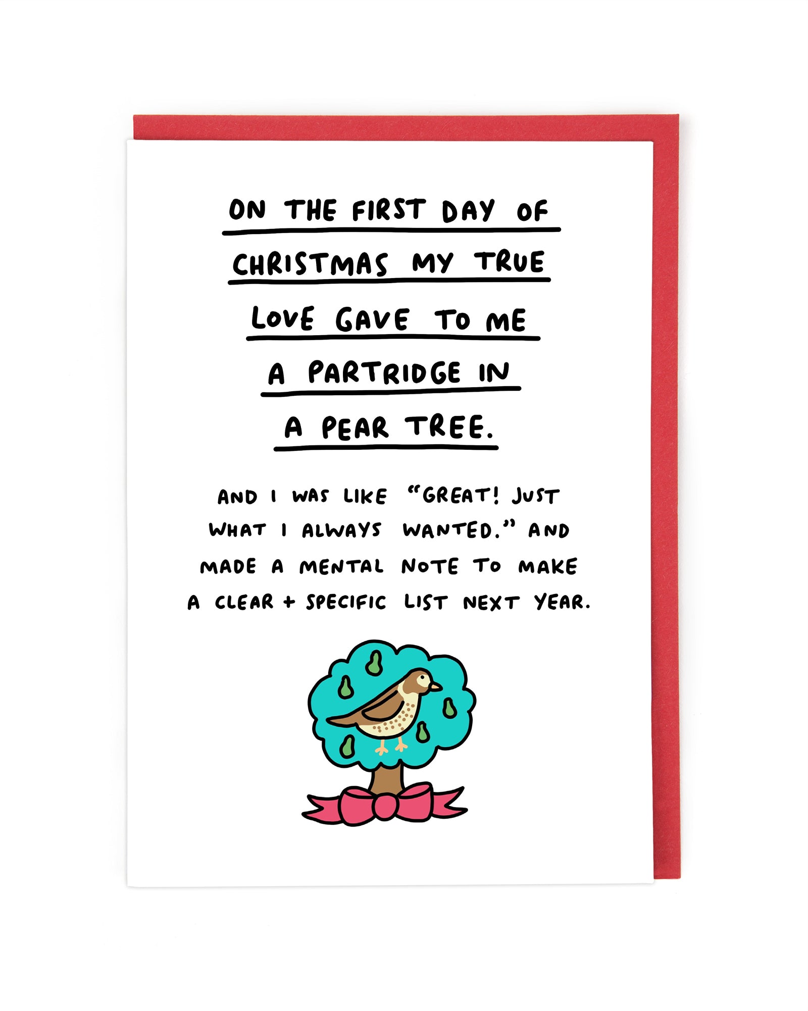 Clear and Specific List Funny Christmas Card by penny black