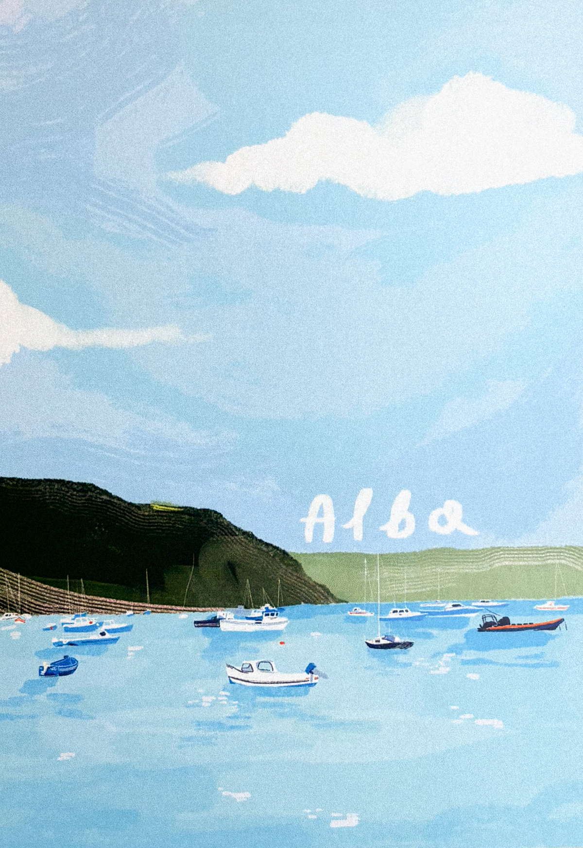 Alba Coastal Illustrated Postcard by penny black