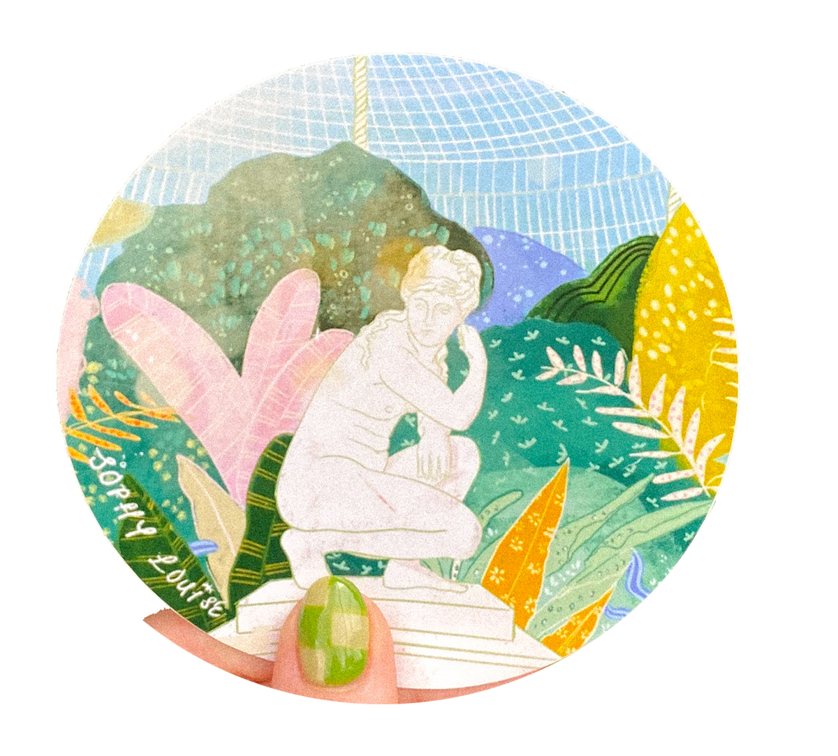 Botanic Garden Glasshouse Statue Sticker by penny black