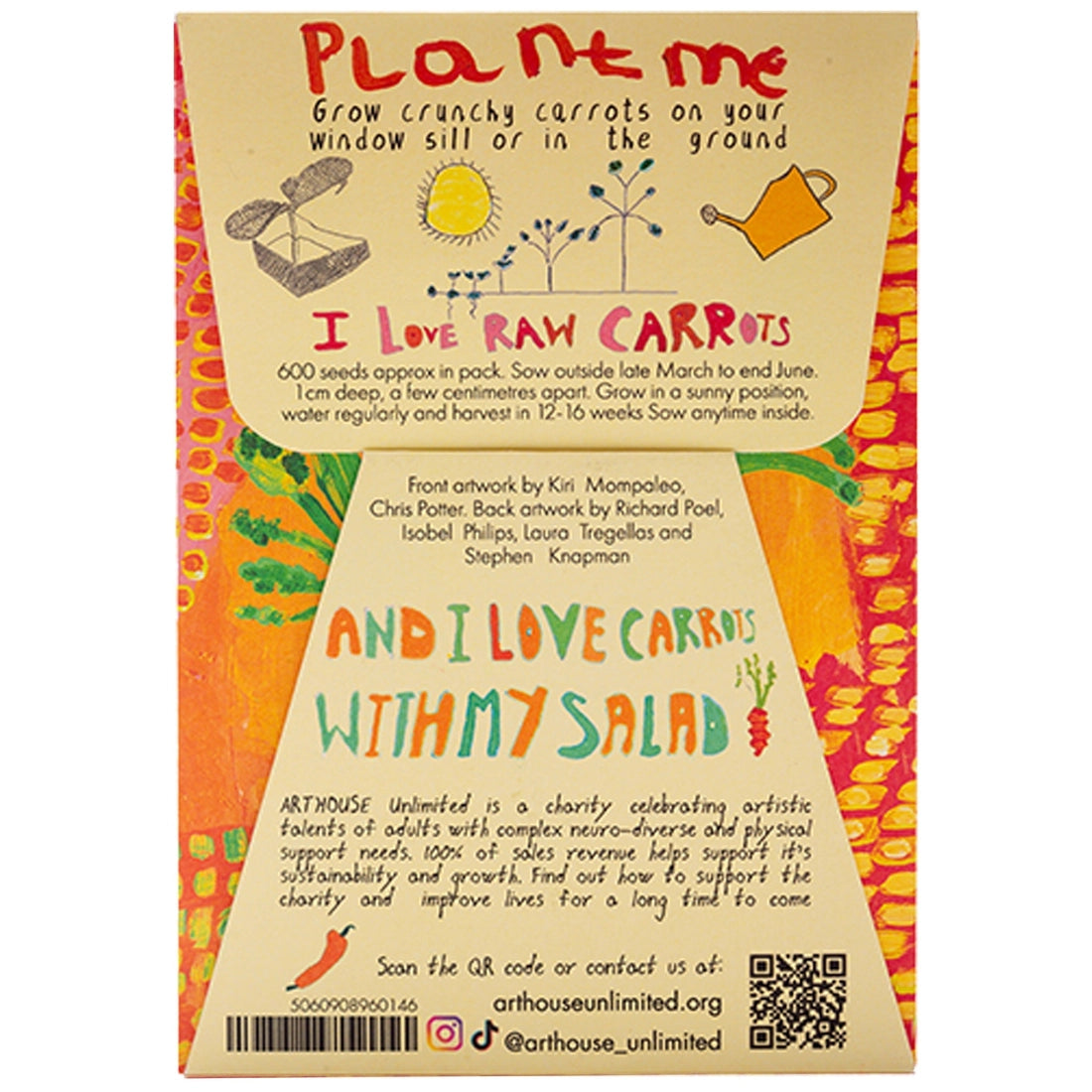 I Love Raw Carrots Back of Seed Packet by arthouse unlimited at penny black