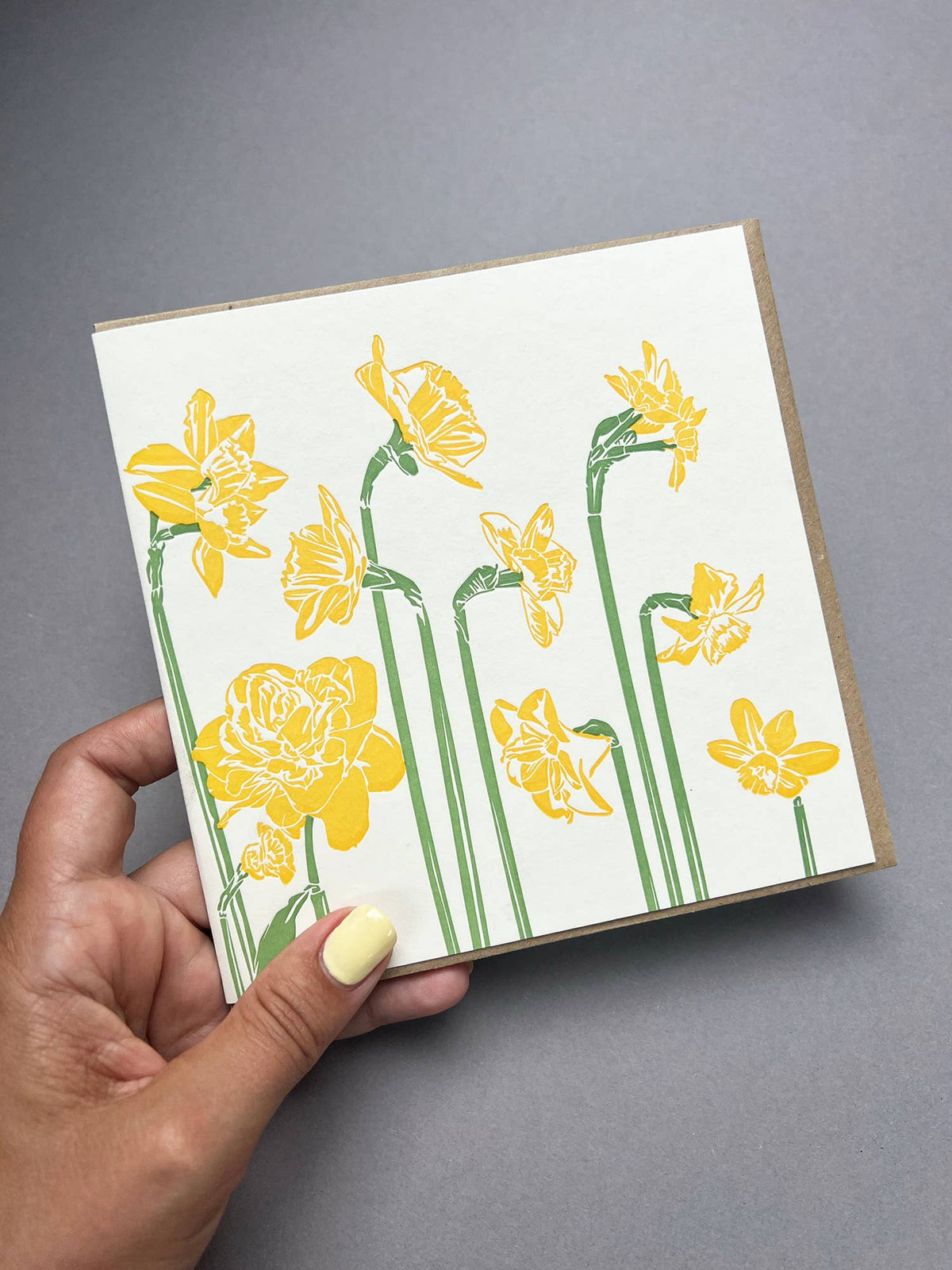 Daffodil Stems Letterpress Card by penguin ink at penny black