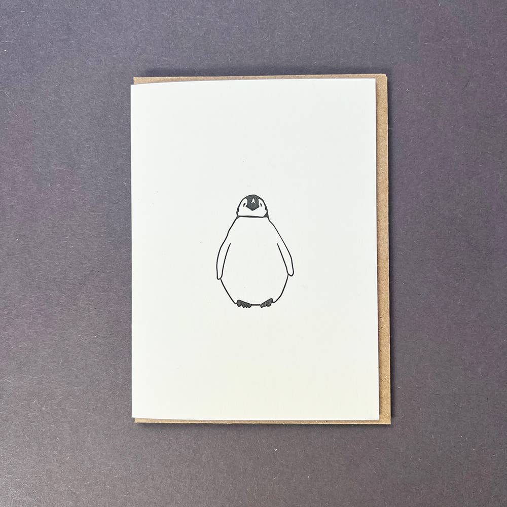 Baby Penguin Little Letterpress Christmas Notecard by penny black