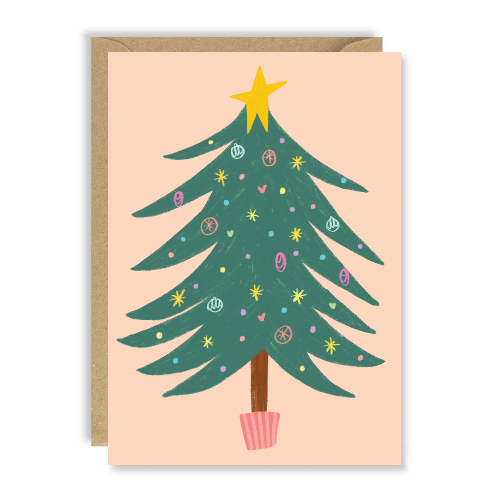 Ballerina On The Tree Christmas Card without ornament by penny black