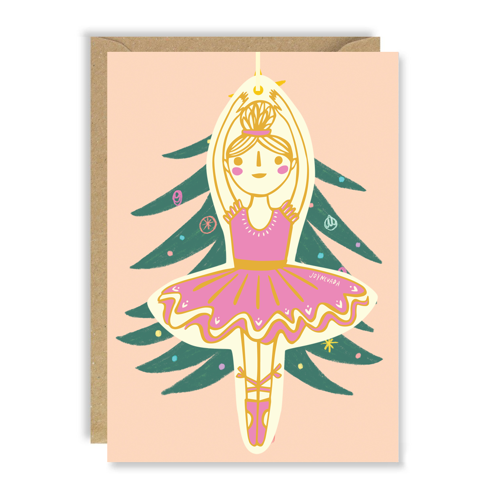 Ballerina On The Tree Christmas Card incl. ornament by penny black