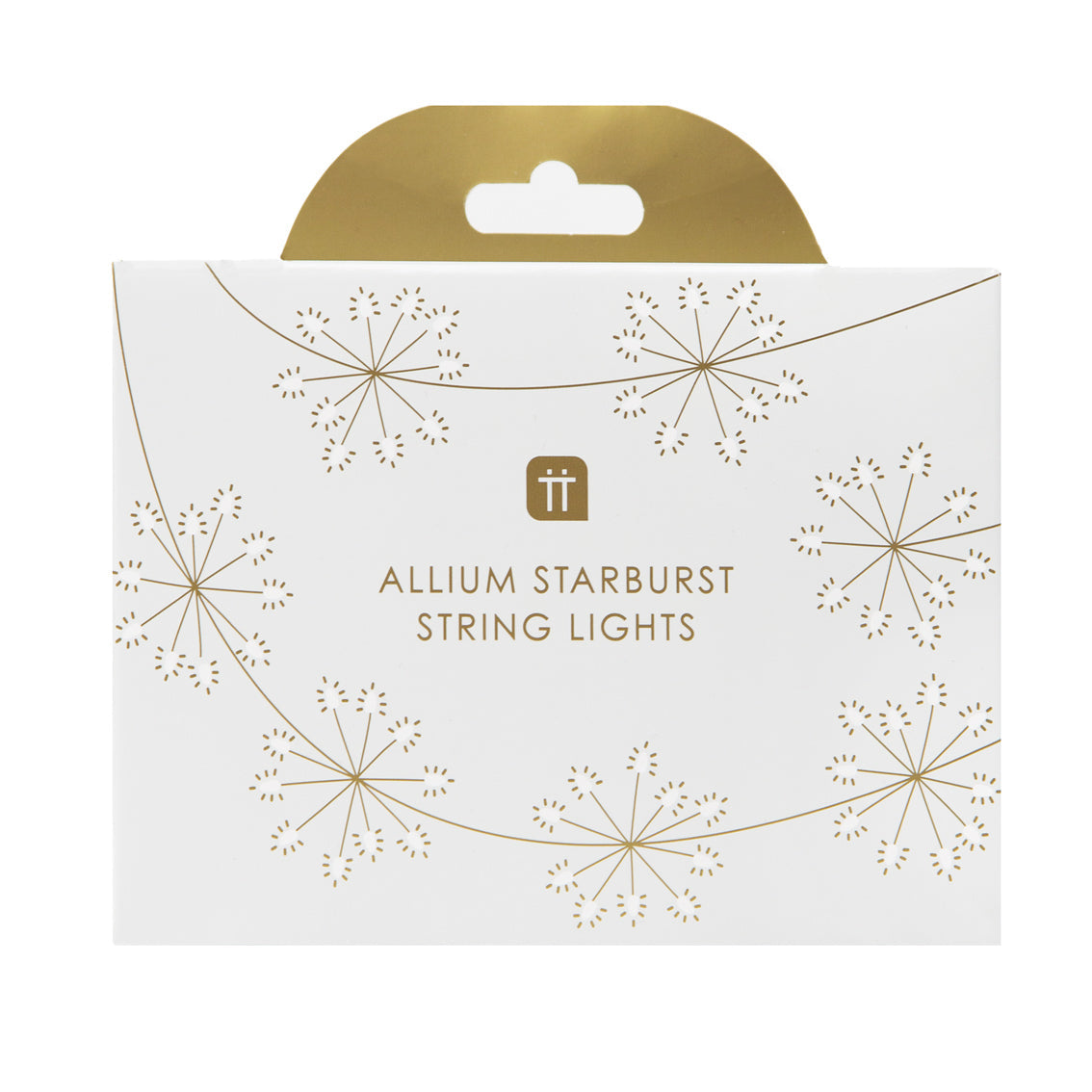 Allium Starburst LED String Lights in packaging by penny black