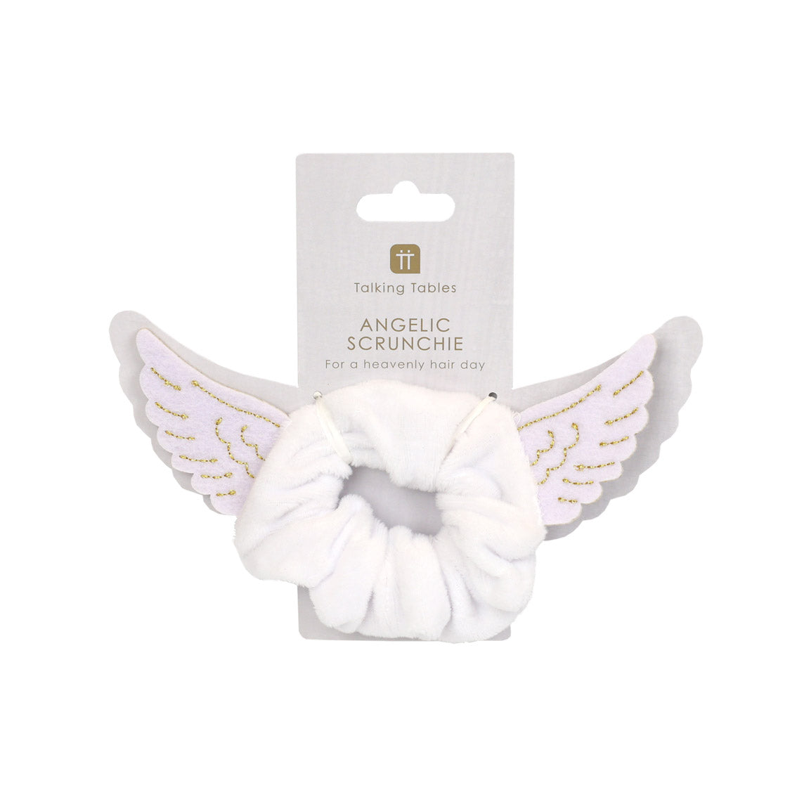 Christmas Angelic Hair Scrunchie in packaging by penny black