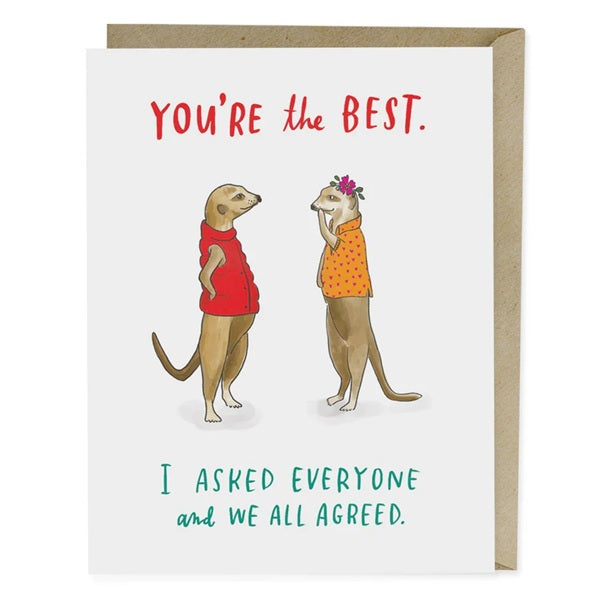 You&#39;re The Best I Asked Everyone Thank You Card by Em &amp; Friends at penny black