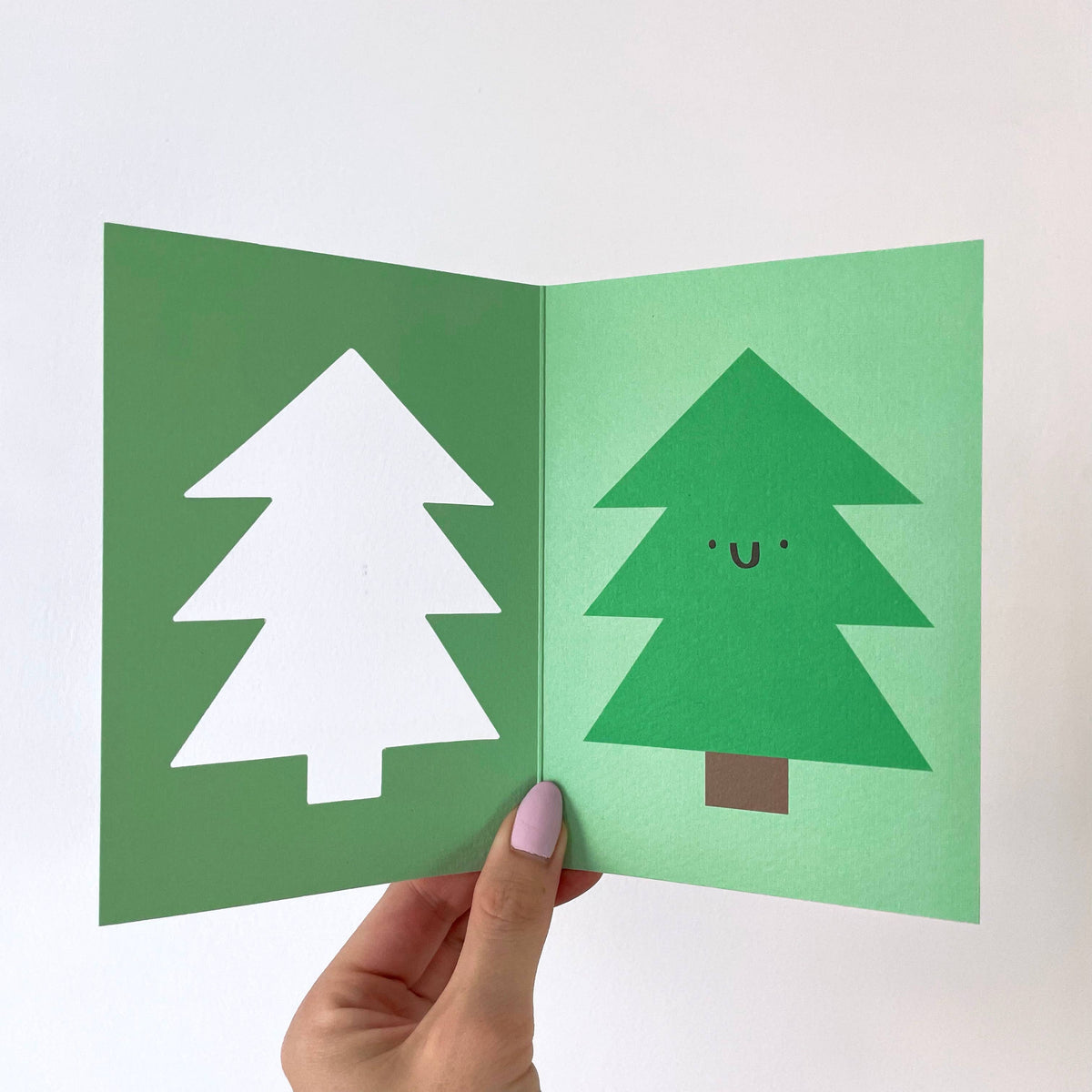 Jolly Christmas Tree Cut Out Card - inside by penny black