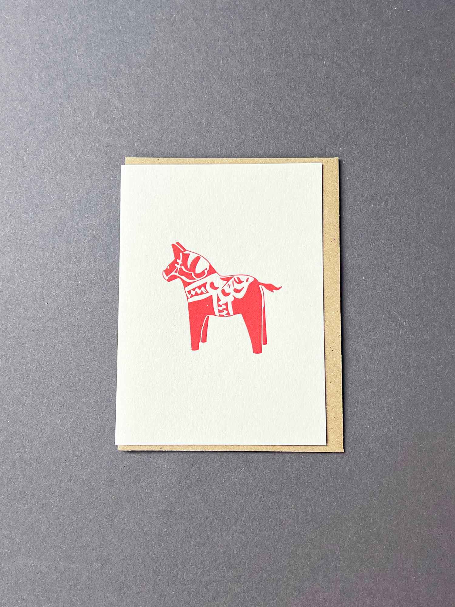 Dala Horse Little Letterpress Christmas Notecard by penny black