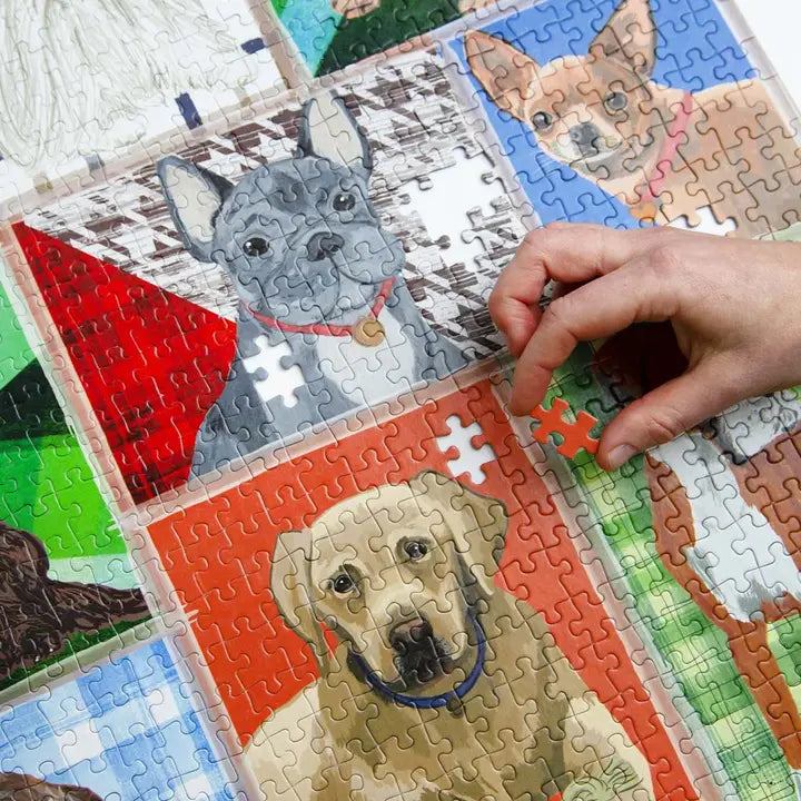 Dog Breeds 1000 Piece Jigsaw Puzzle - being completed 