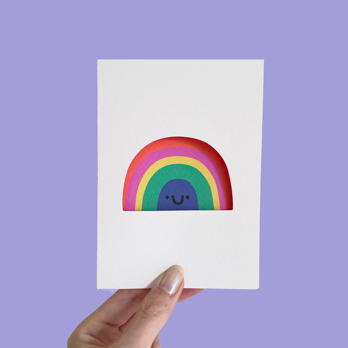 Smiling Rainbow Cute Cut Out Card by penny black