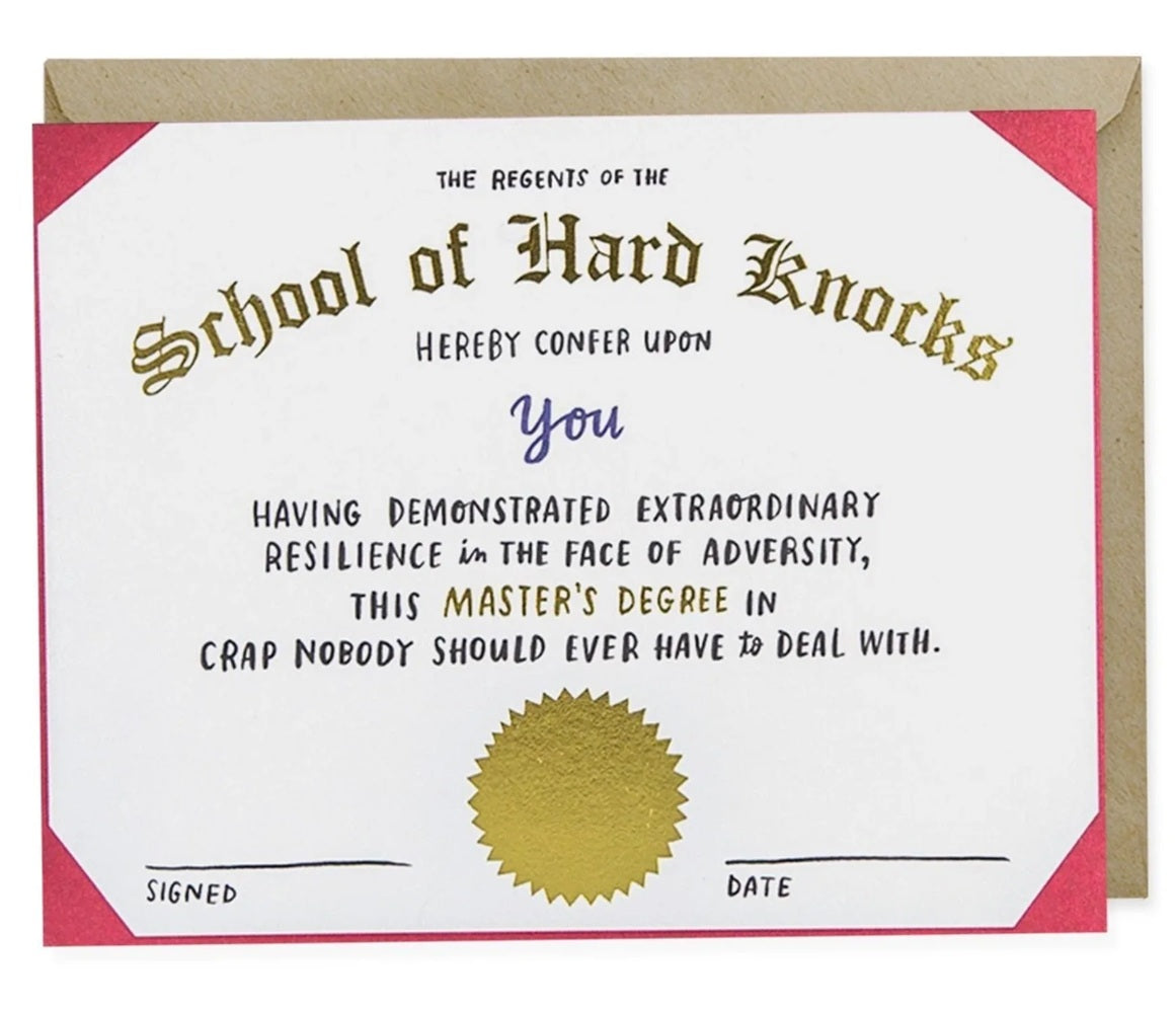 School Of Hard Knocks Empathy Card by Em & Friends at penny black