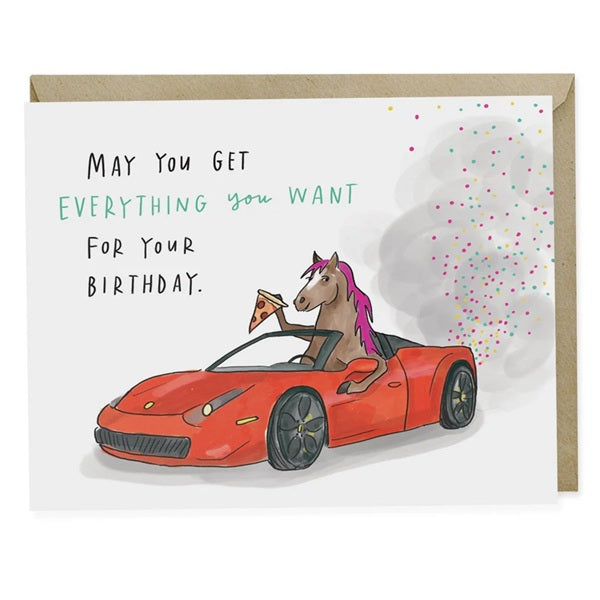 May You Get Everything You Want For Your Birthday Funny Card by Em &amp; Friends at penny black