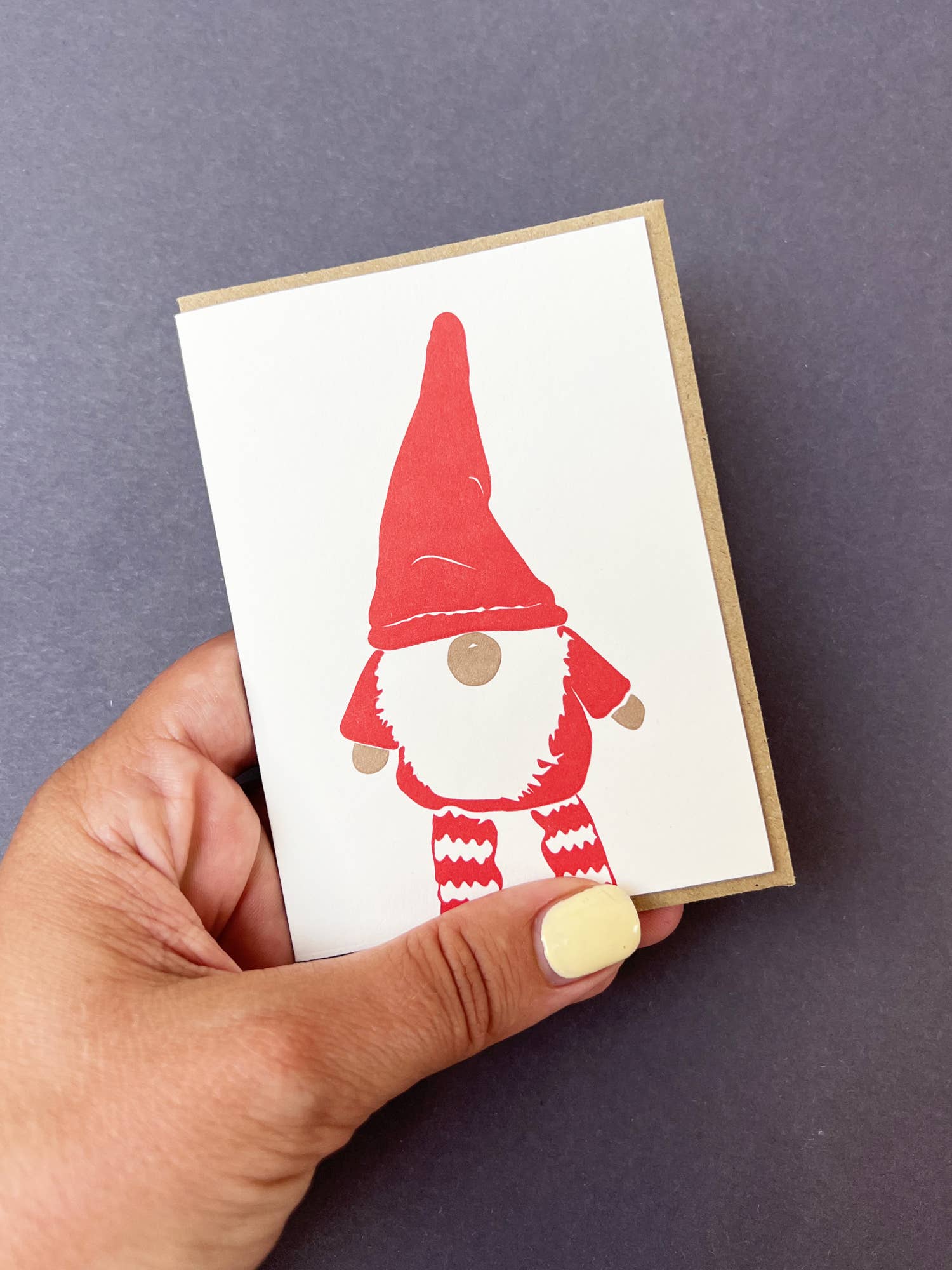 Gonk Gnome Little Letterpress Father Christmas Notecard by penny black