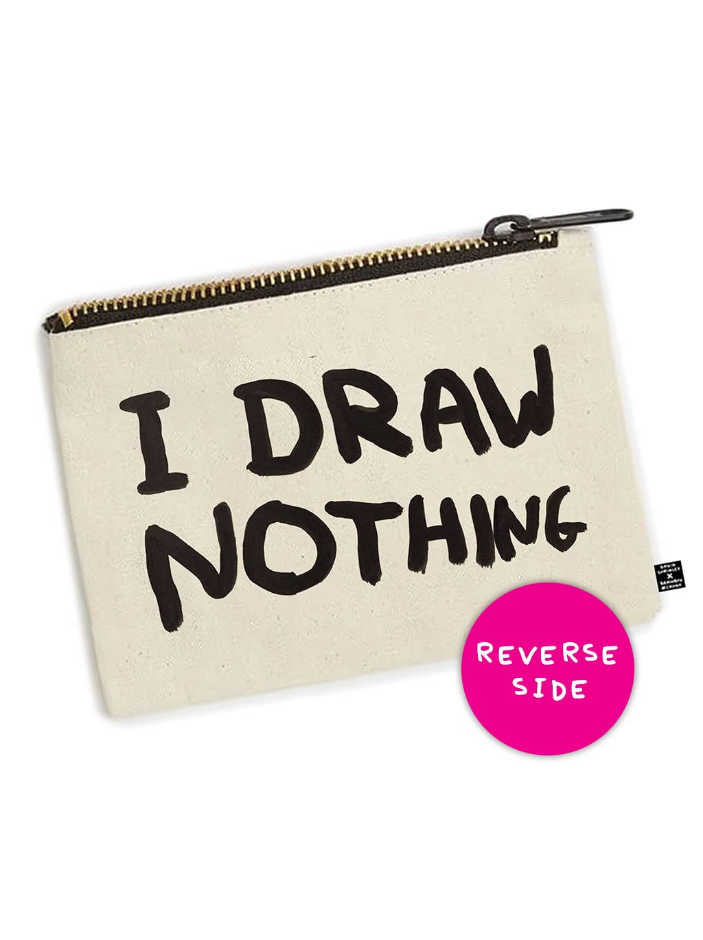 I Draw Everything David Shrigley Pencil Case showing back by penny black