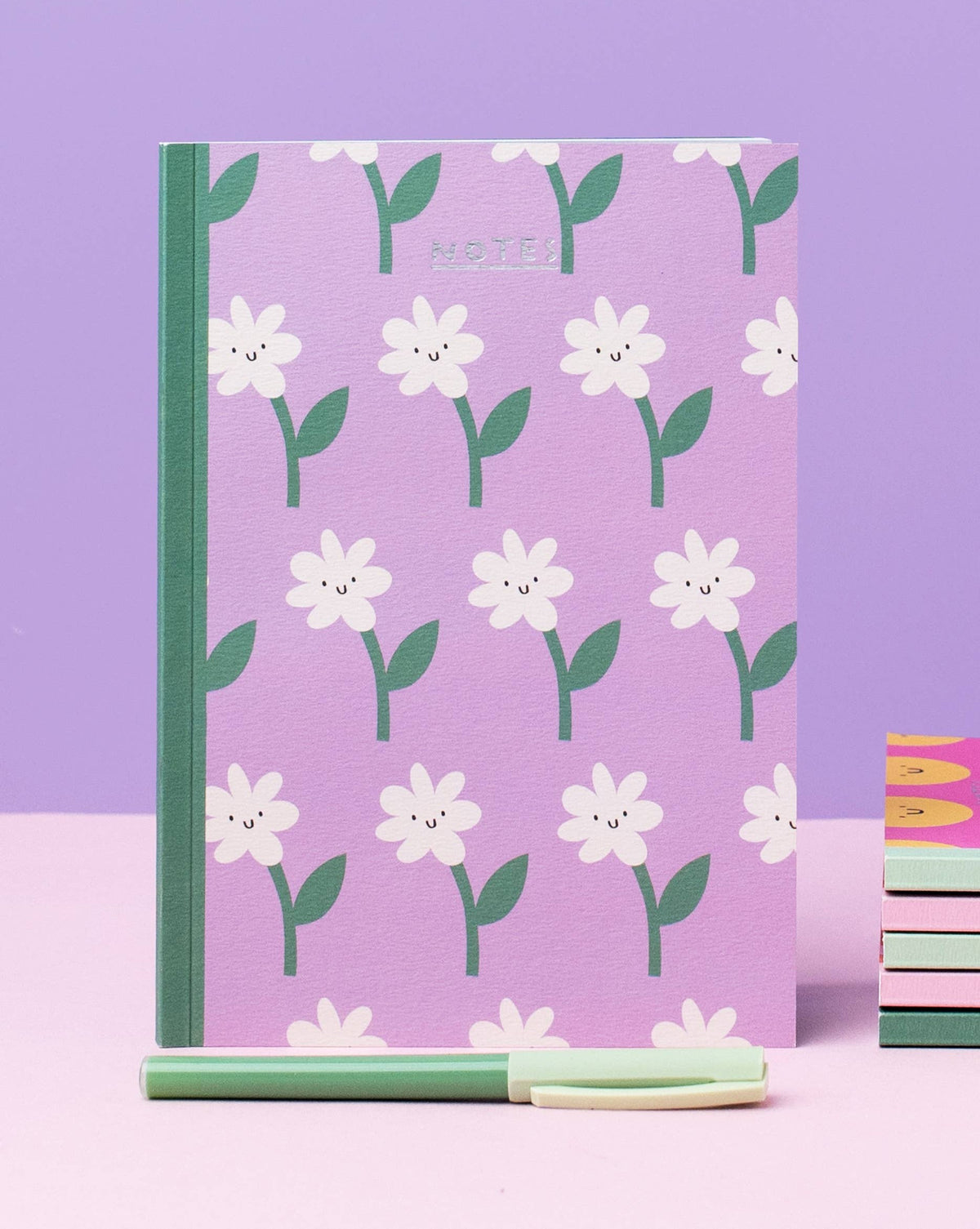 Flower Face Blank Journal Notebook by penny black