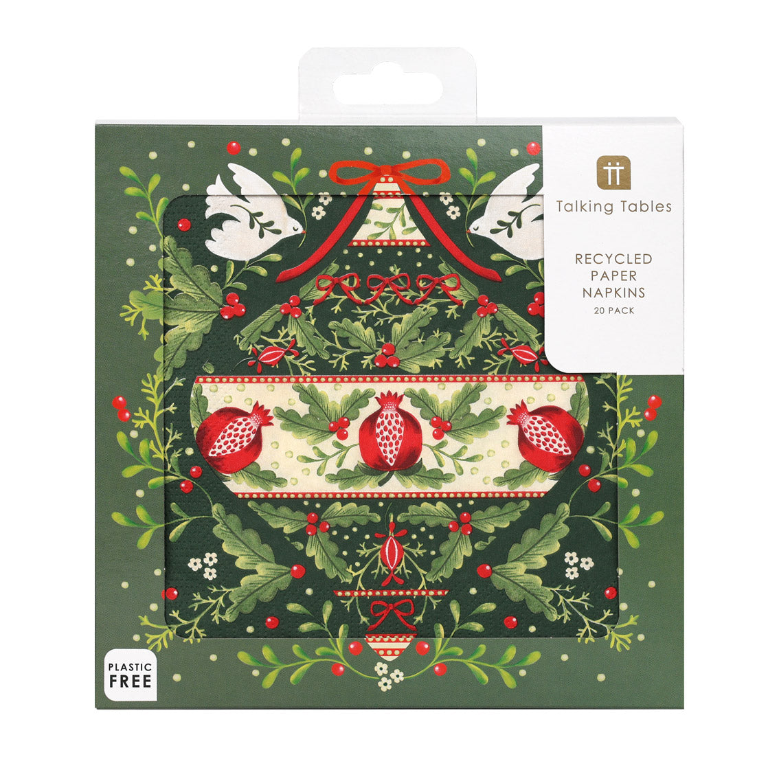 Folklore Pomegranate Eco-Friendly Christmas Napkins 20 Pk in packaging by penny black