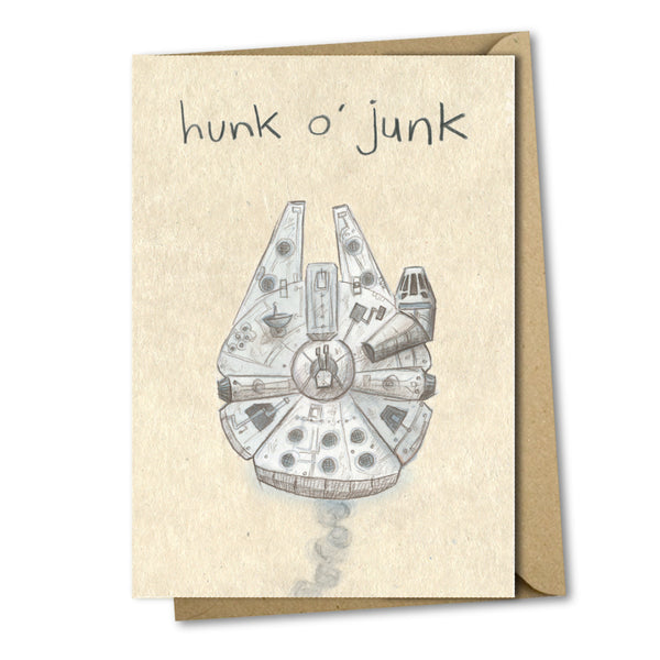 Hunk o' Junk Millenium Falcon Illustrated Card - Penny Black