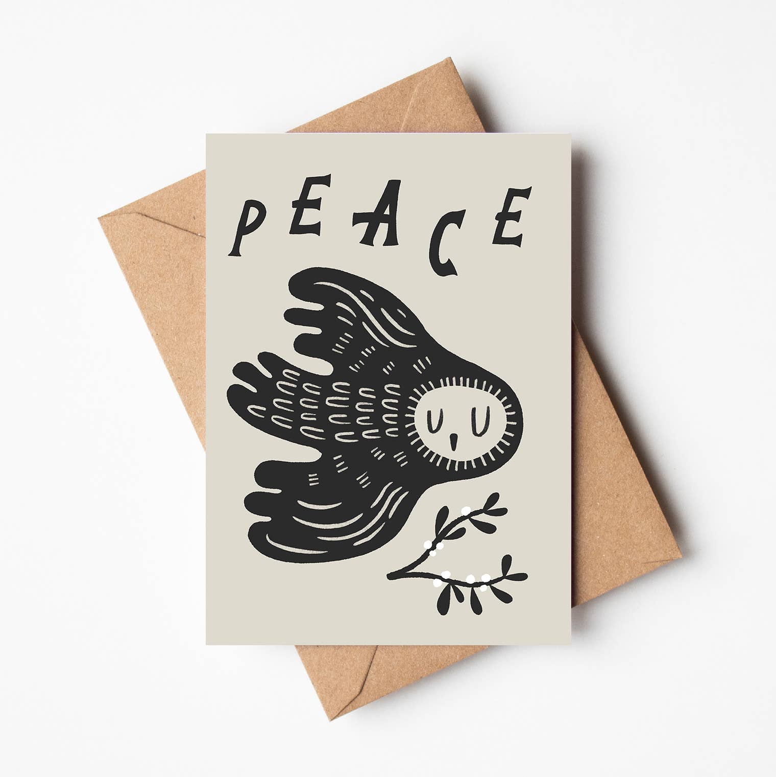 Peace Gentle Owl Christmas Card by penny black