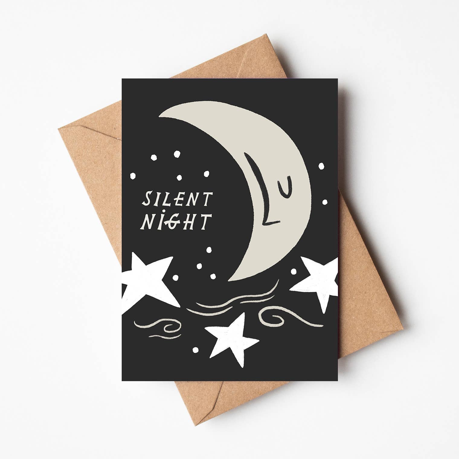 Silent Night Gentle Moon Christmas Card by penny black