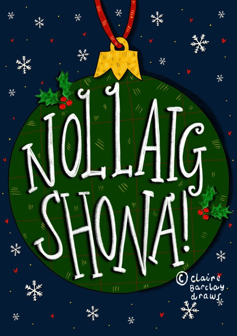 Nollaig Shona Irish Gaelic Christmas Card by penny black