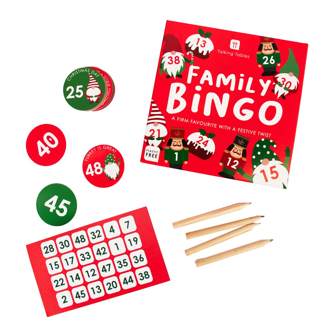 Nutcracker Christmas Family Bingo Game - penny black