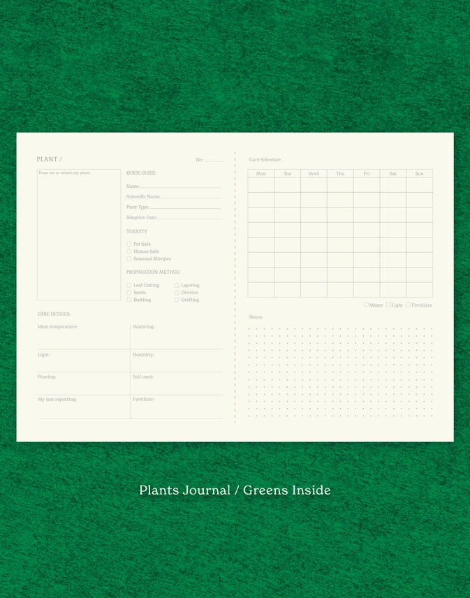 Plant Care Journal page layout by penny black