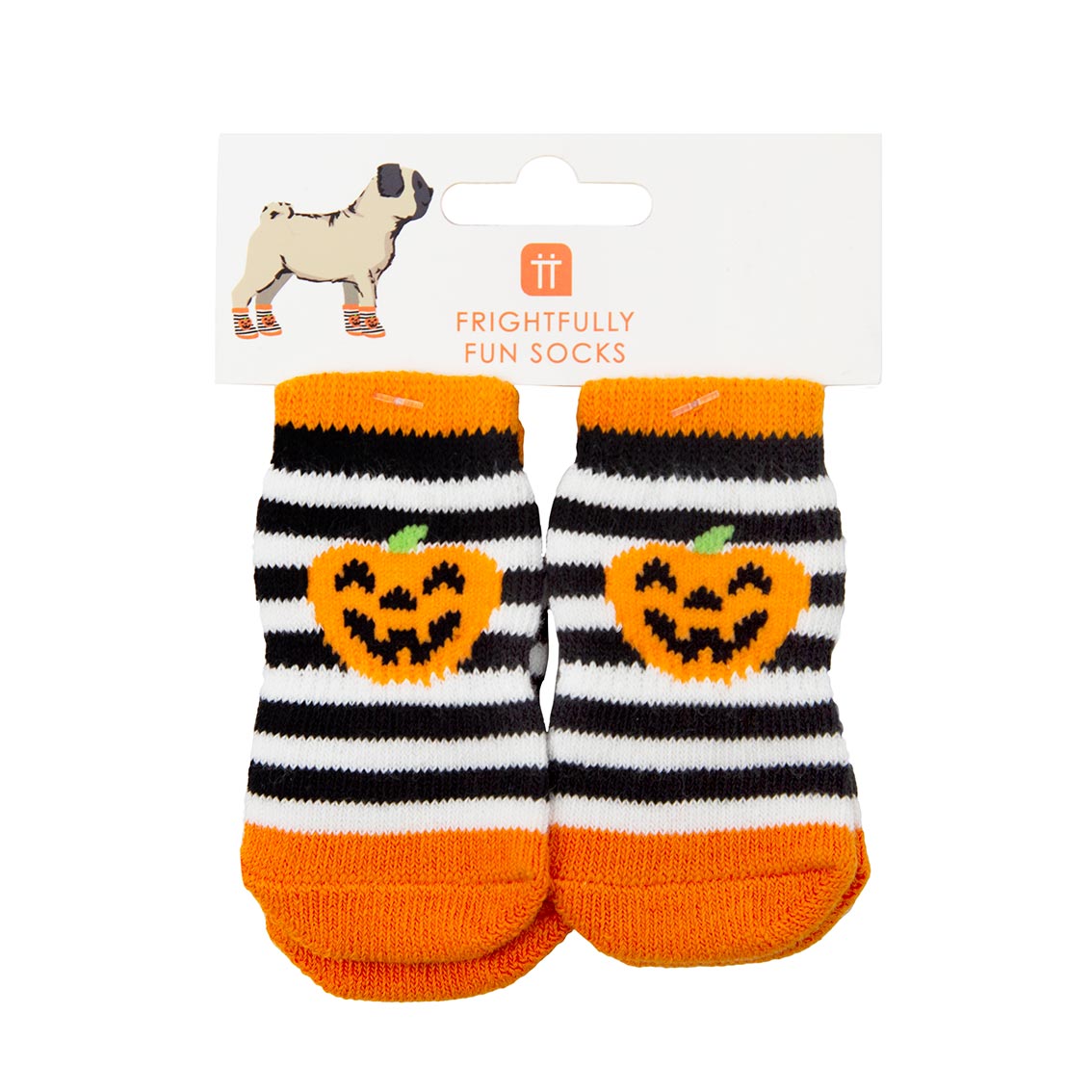 Halloween Pumpkin Fancy Dress Dog Socks 4 Pk in packaging by penny black