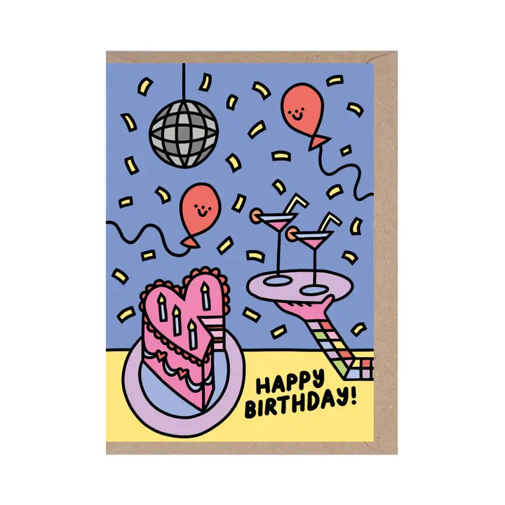 Smiley Balloon Disco Birthday Card by penny black