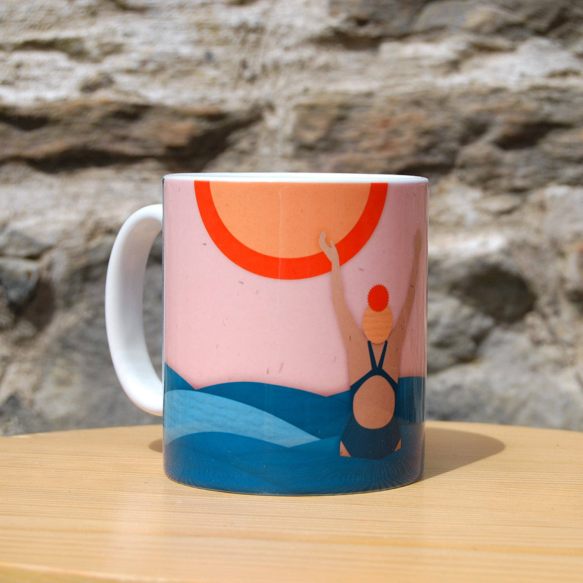 Sea &amp; Waves Collage Wild Swimming Mug by penny black