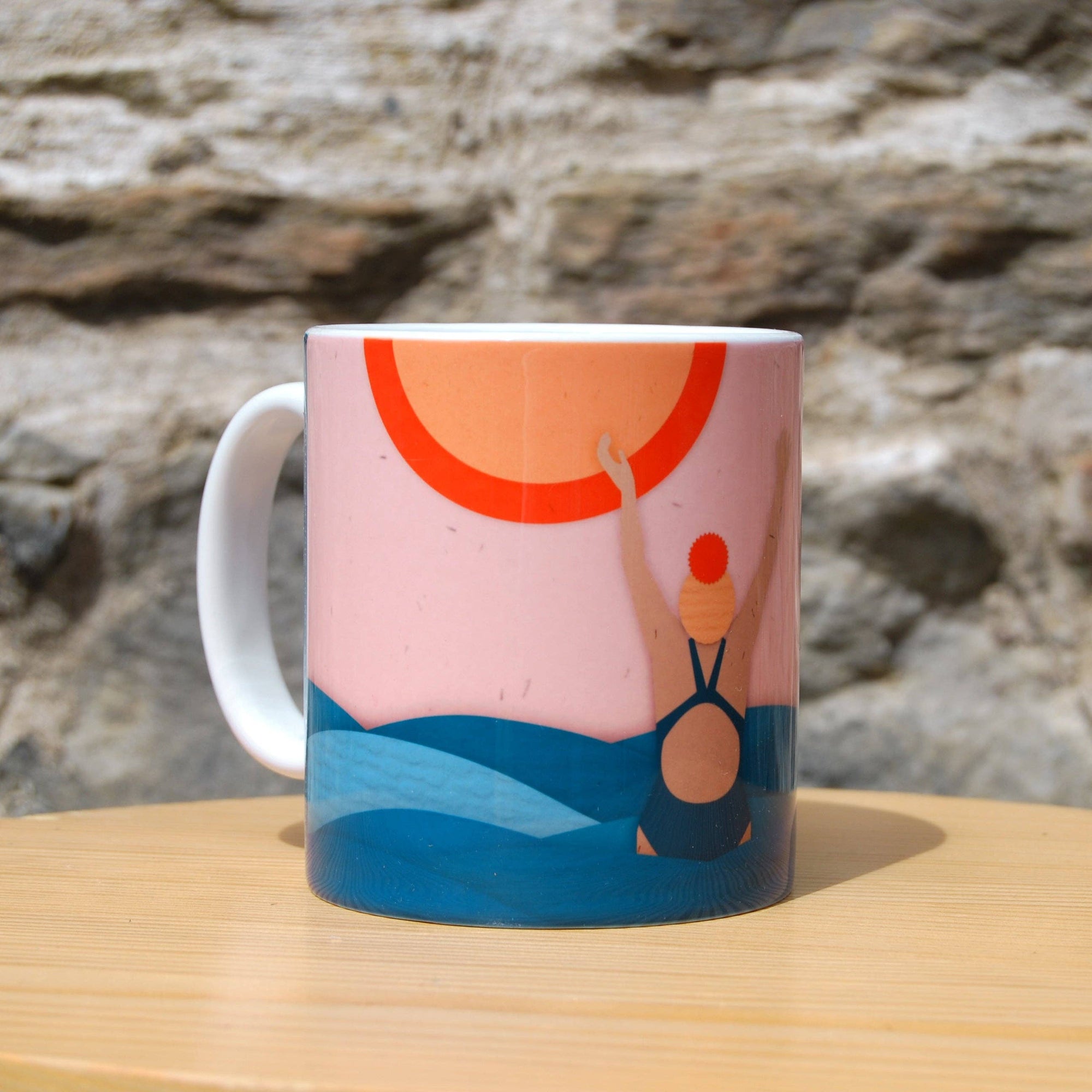 Sea & Waves Collage Wild Swimming Mug by penny black