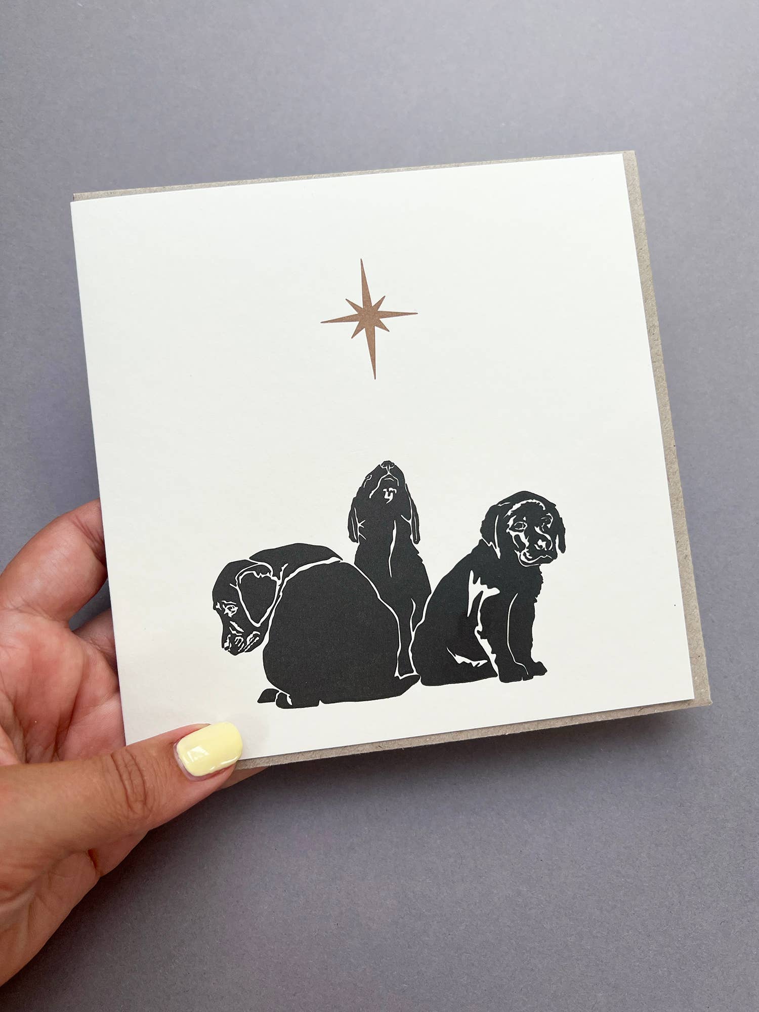 Three Wise Puppies Letterpress Christmas Card by penny black