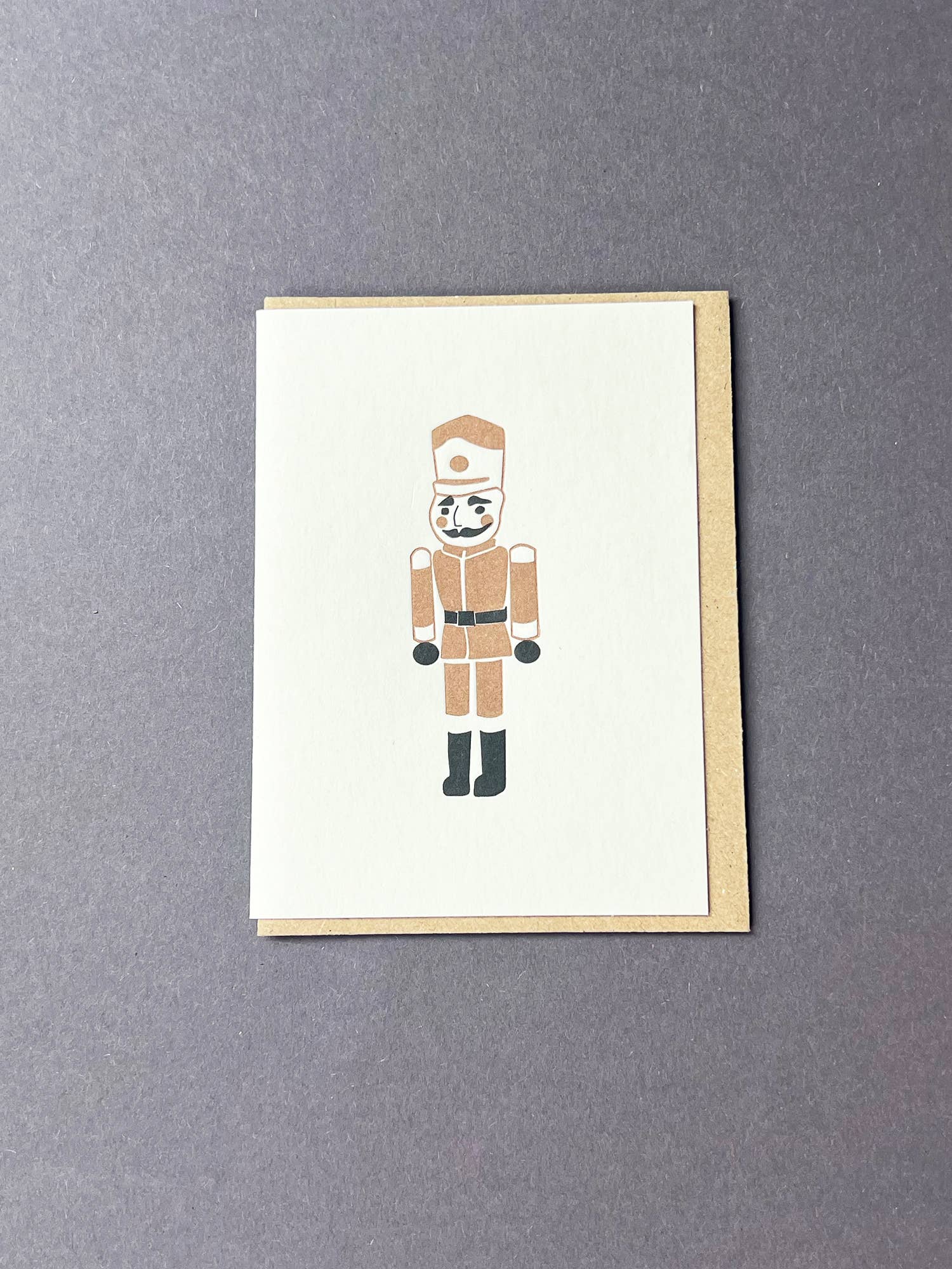 Gold Toy Soldier Little Letterpress Christmas Notecard by penny black