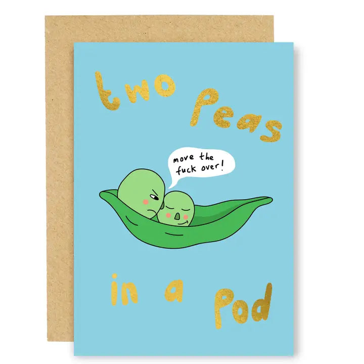 Grumpy Two Peas Valentine Card by penny black