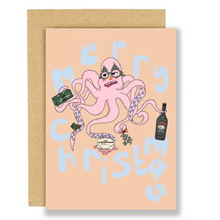 Party Octopus Christmas Card by penny black