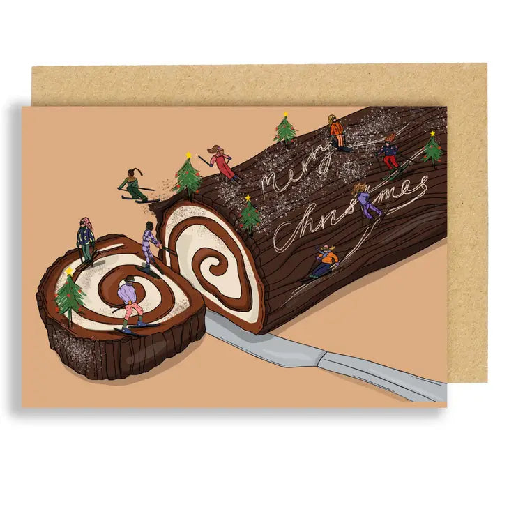 Recreational Yule Log Christmas Card by penny black