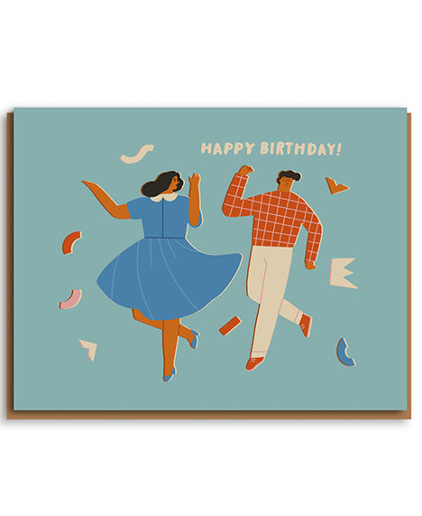 Happy Birthday Retro Dancers Card