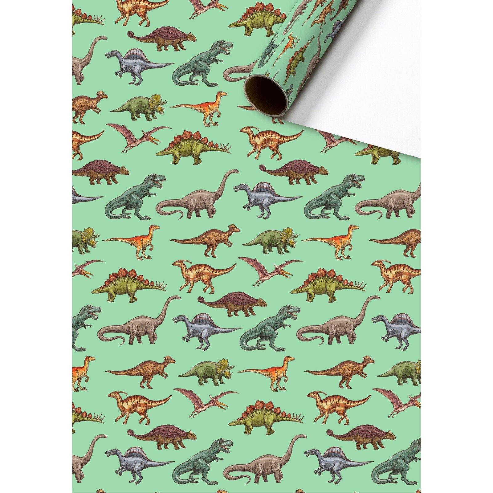 Saurus Gift Wrapping Paper Roll - Penny Black